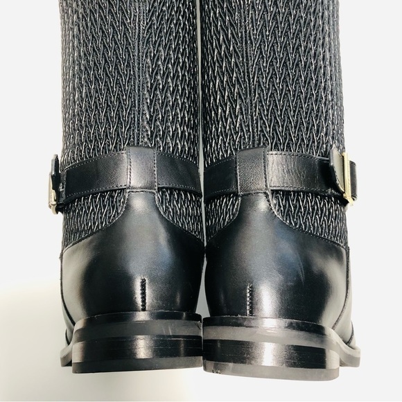 NEW Cole Haan Belted Leather Knee High Riding Boots in Black size 5.5 - Picture 14 of 16